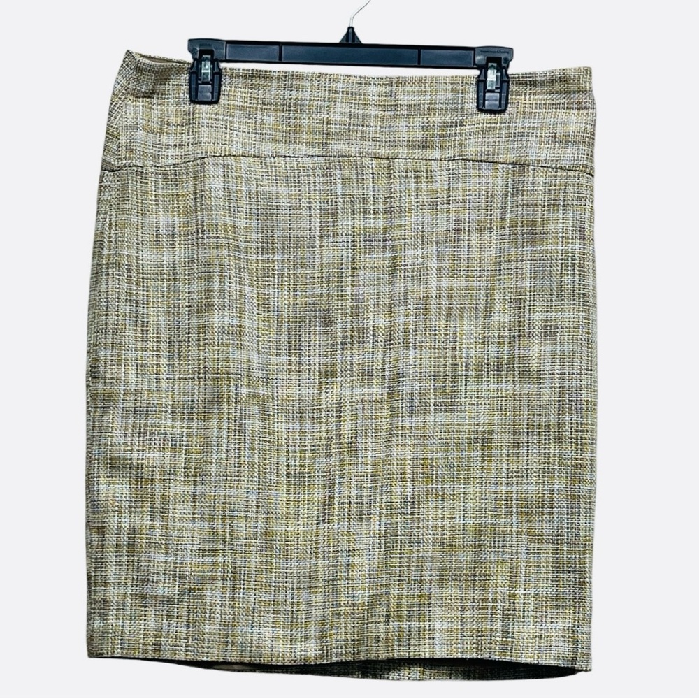The Limited Tan and White Cotton Pencil Skirt for Work Sz 12